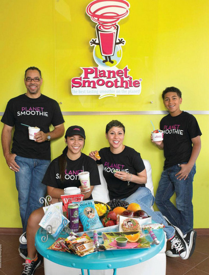 Alonzo, Alexis, Michelle and Elijah Williams and their first Planet Smoothie store in Oro Valley, Arizona. They recently opened a second location in downtown Tucson.