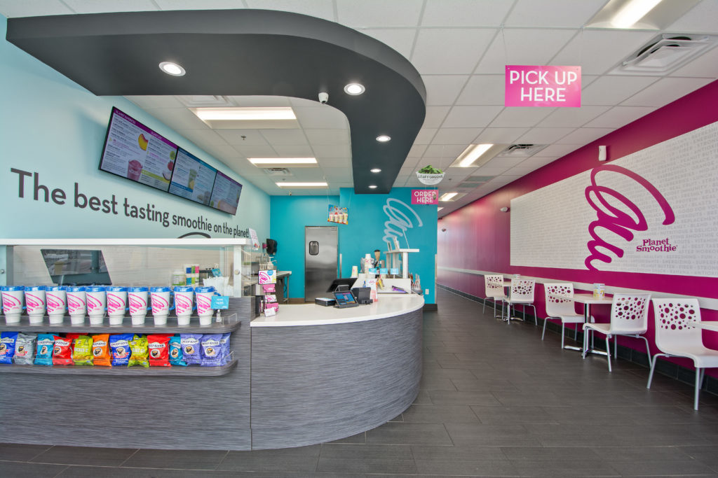 Planet Smoothie Franchise inside a location first-time franchise owner