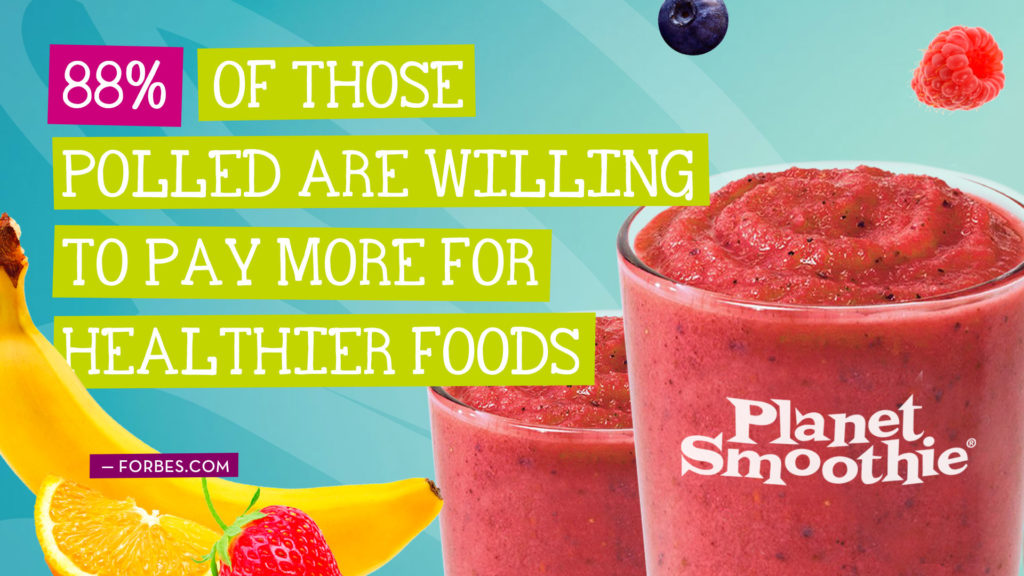 why people are willing to pay more for healthy food. planet smoothie franchises offers a unique and profitable menu